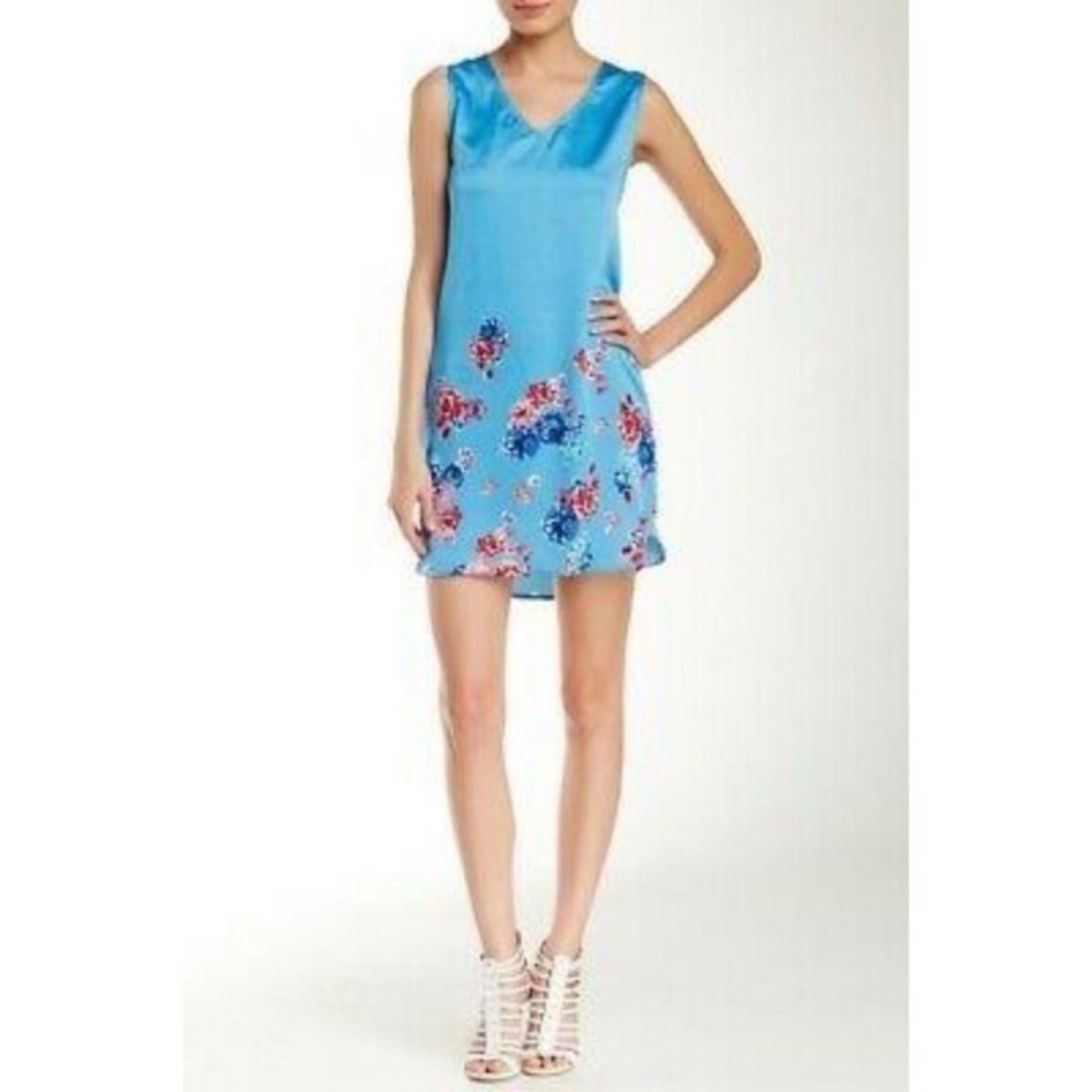 Silky floral shift dress